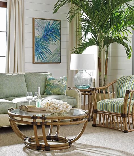 Caribbean Interior Design Modern, Tommy Bahama Home Decor, Bahama Decor Interior Design, Tommy Bahama Interior Design, Tropical Beach Living Room, Bamboo Living Room Decor, Coastal Tropical Decor, Tommy Bahama Decor Living Rooms, Tropical Coastal Decor