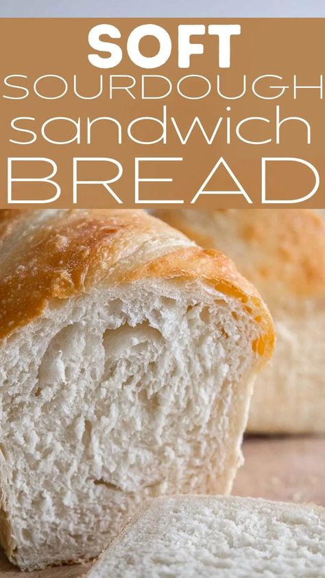 Sandwhich Bread, Soft Sourdough Bread, Sourdough Sandwich Bread Recipe, Sourdough Sandwich Bread, Sandwich Bread Recipe, Easy Sandwich, Whole Wheat Sourdough, Sourdough Bread Sandwiches, Sandwich Loaf