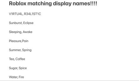 Matching Roblox Display Names, Display Names Roblox Ideas, Roblox Display Names, Roblox Names, Display Names, Roblox Ideas, Bio Ideas, Spring Tea, Quick Saves