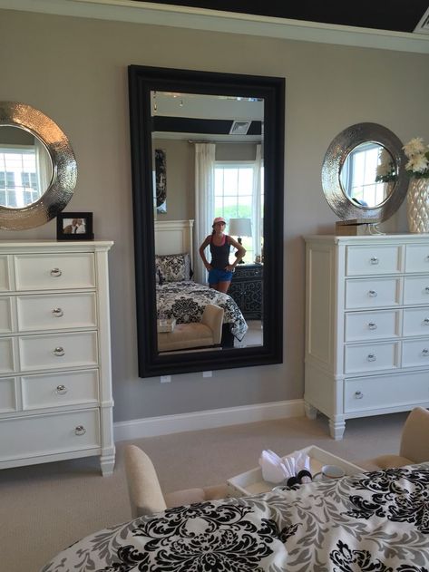 His and hers dresser - love this for the master bedroom! A solution both the husband and I can agree on. Double Tall Dresser In Bedroom, Tall Double Dresser, Tall Dresser With Mirror, Tall Dressers Bedroom, Tall Dressers For Bedroom, 2 Tall Dressers In Bedroom, Bedroom With 2 Dressers, Wall Of Dressers Bedroom, 2 Dressers In Bedroom