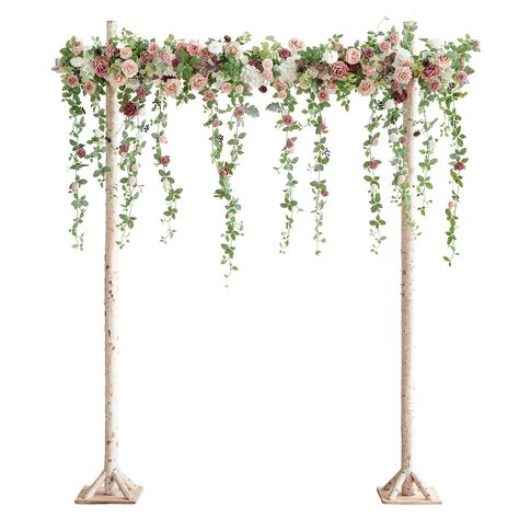 PRICES MAY VARY. COLOR INSPIRED: Create a vintage romance atmosphere with the pink inspiration of dusty rose and mauve. Capture your elegance spring wedding ceremony backdrop decorations with Ling's exquisite wedding arch flowers kit. FIT ON ARCH: Tailored for decorating 7ft W x 9ft H arch stand as photography show. 2 Floral swags curve hanging on the arch, measuring about 45" × 13" W. NEVER WILTED: Substitute for costly fresh flowers and greenery, providing over 70% budget saving. Mainly crafte Ceremony Arch Flowers, Hunters Wedding, Flower Garland Backdrop, Green Ceremony, Alter Ideas, Ceremony Arbor, Wildflower Party, Floral Swags, Backdrop Floral