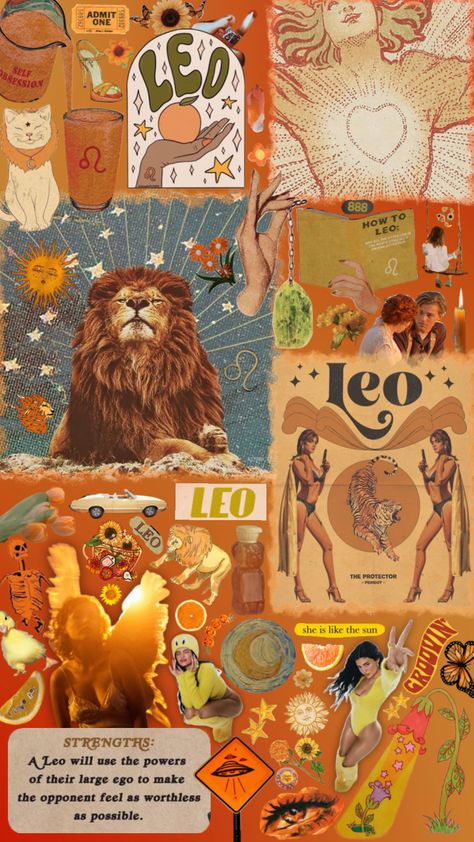 astrology series part five with leo 🦁 #leo #leoaesthetic #astrology #leosun #leosign #astrologyaesthetic #aesthetic #zodiac #zodiacsigns #orange #70s Leo Aesthetic Zodiac, Leo Zodiac Aesthetic, Leo Aesthetic, Zodiac Aesthetic, Aesthetic Zodiac, Leo Star Sign, Leo Star, Leo Sign, Leo Zodiac