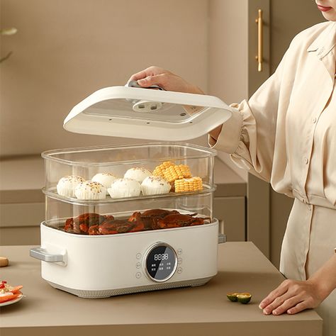 OEM ODM Household Best Selling Double Layers Electric Steaming Pot Multifunction electric food steamer https://m.alibaba.com/product/1600901180681/OEM-ODM-Household-Best-Selling-Double.html?__sceneInfo={"cacheTime":"1800000","type":"appDetailShare"} Electric Food Steamer, Gerobak Dorong, Electric Steamer, Food Steamer, Steamer Recipes, Steam Cooking, Electric Foods, Steam, Electricity