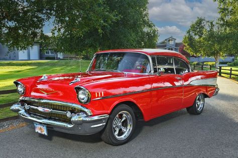 The 1957 Chevrolet in its many body configurations is one of the most iconic cars in the collector car hobby. The 1957 Chevrolet Bel Air Sport Coupe, like this beauty, remains one of the most... Wasilla Alaska, 57 Chevy Bel Air, 1957 Chevrolet Bel Air, Air Sport, 1957 Chevy Bel Air, Iconic Cars, Red Engine, 57 Chevy, 55 Chevy