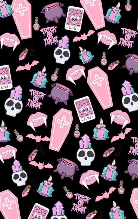 Goth Pastel Wallpaper, Pink Goth Aesthetic Wallpaper, Pastel Goth Witch, Pink Goth Aesthetic, Goth Aesthetic Wallpaper, Black And Purple Wallpaper, Witch Wallpaper, Pink Goth, Halloween Wallpaper Backgrounds