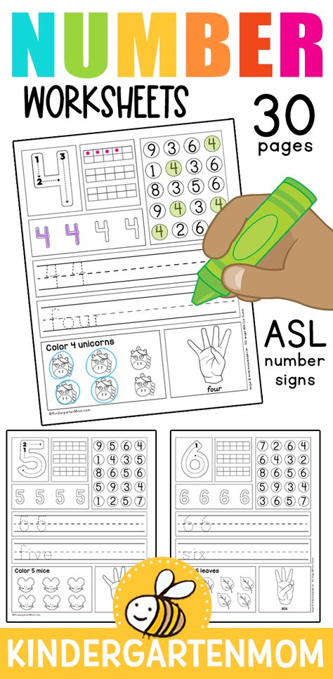 Number Tracing Activities, Teaching Numbers 1-5, Free Counting Worksheets Kindergarten, Number Printing Practice, 1-20 Number Activities, Counting Hands Printable, How To Write Numbers Kindergarten, Pre K Numbers Free Printable, How To Teach Numbers