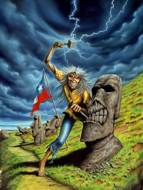 Eddie the Head Iron Maiden Artwork, Iron Maiden Mascot, Iron Maiden Art, Iron Maiden Posters, Eddie Iron Maiden, Eddie The Head, Iron Maiden Band, Steve Harris, Iron Maiden Eddie