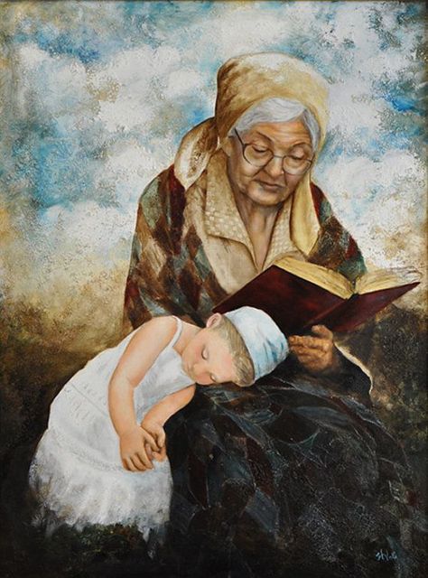 رسم كاريكاتير, Grandmothers Love, Mother Art, Pics Art, Cute Disney, Beautiful Paintings, Original Oil Painting, Original Oil, Art Works