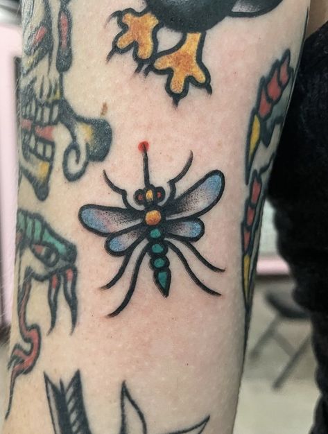 Trad Spider Tattoo, American Traditional Ladybug, Catapillar Tattoos, Traditional Ladybug Tattoo, Traditional Dragonfly Tattoo, Lady Bug Tattoo, Bug Tattoo, Spider Tattoo, Dragonfly Tattoo