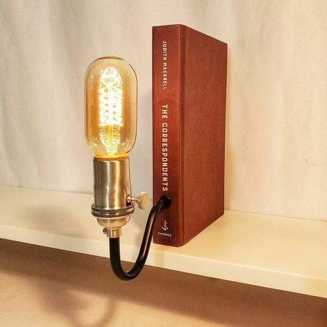 Bookshelf Lamp. Bookcase Light. Ideal for Book Lovers. Bookcase Decor. Made From Gently Used Book... | Etsy (US) Bookshelf Lamp, Clear Lamp, Bookcase Lighting, Handcrafted Lamp, Bookcase Decor, Book Spine, Beloved Book, Lamp Cord, White Lamp Shade