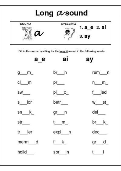 Long A Sound Words Worksheet, Long A Activities 2nd Grade, Y Sound Worksheet, Long A Words Worksheet, A Sound Words Worksheet, Long A Sound Words, Sound Words Worksheet, Long Vowel Sounds Worksheets, Long A Words