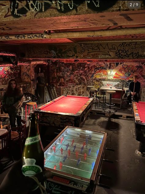 Photo creds to @urfavoritemudblood on tiktok!! aesthetic bar, messy, cepenhagen, vibes, night out, Floss bar, graffiti Smoky Bar Aesthetic, Great American Bar Scene, Grunge Bar Aesthetic, Underground Bar Aesthetic, Grindhouse Aesthetic, College Bar Aesthetic, Frat House Aesthetic, Country Bar Aesthetic, Old Bar Aesthetic