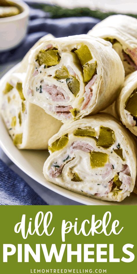 Dill Pickle Pinwheels, Pickle Pinwheels, Tortilla Pinwheels, Gourmet Appetizers, Pinwheel Appetizers, Tortilla Rolls, Pinwheel Recipes, Deli Ham, Appetizers Easy Finger Food