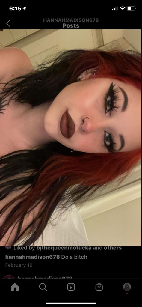 Emo Rock Makeup, Classy Emo Makeup, Hot Grunge Makeup Looks, Makeup Edgy Grunge, Red Makeup Looks Grunge, Makeup Looks For Dark Red Hair, Simple Alternative Makeup Looks, Emo Red Makeup Looks, Red Hair Goth Makeup