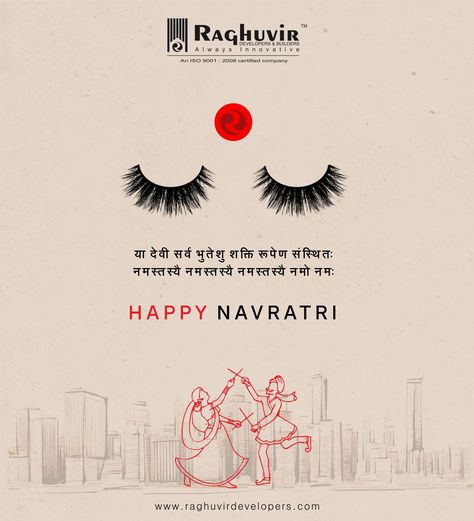 Wishing you fantastic nine nights of devotion, spirituality, and happiness. May Maa shower her choicest blessings over you. Happy Navratri! #HappyNavratri #RaghuvirDevelopers Navratri Poster Creative, Happy Navratri Creative Ads, Navratri Creatives, Navratri Creative Ads, Happy Navratri Creative Post, Navratri Creative Post, Navratri Template Design, Navaratri Creative Ads, Navratri Creative Ads For Real Estate