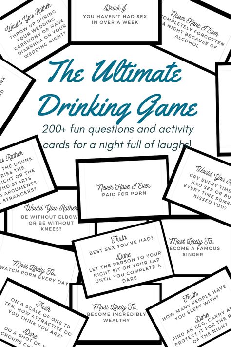 Over 200+ drink game card like 'drink if', 'would you rather' and 'truth or dare' Drinking Dares List, Do Or Drink Game Cards, Do Or Drink Questions, Drink If Questions, Truth Or Drink Questions, Truth Or Drink, Drunk Games, Adult Drinking Games, Beer Olympics