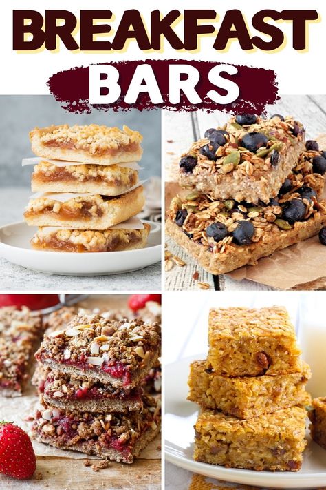 Homemade breakfast bars are a hit any time of day. These delicious recipes are ideal for breakfast on the go or even as a sweet mid-morning treat. Meal Prep Breakfast Bars, Breakfast Bar Recipe Easy, Healthy Coffee Break Snacks, Home Made Breakfast Bars, Easy Breakfast Bars Healthy, 5 Ingredient Breakfast Bars, Oatmeal Breakfast Bars Recipes, Make Ahead Breakfast Bars, Healthy Homemade Breakfast Bars