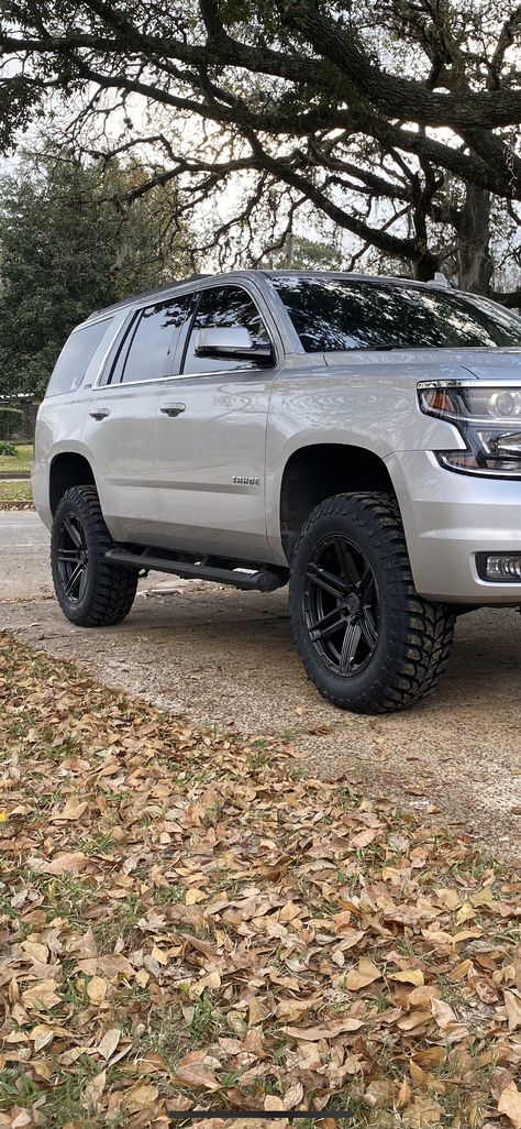 4” Tuff country Suspension lift  Fabtech control arms  Venomrex VR-602 wheels   #liftedtucks #tahoe #chevy #offroading Jacked Up Tahoe, Chevy Tahoe Accessories, Chevy Single Cab, Chevy Tahoe Lifted, Z71 Tahoe, 2020 Chevy Tahoe, Lifted Tahoe, Tahoe Chevy, Lifted Chevy Tahoe