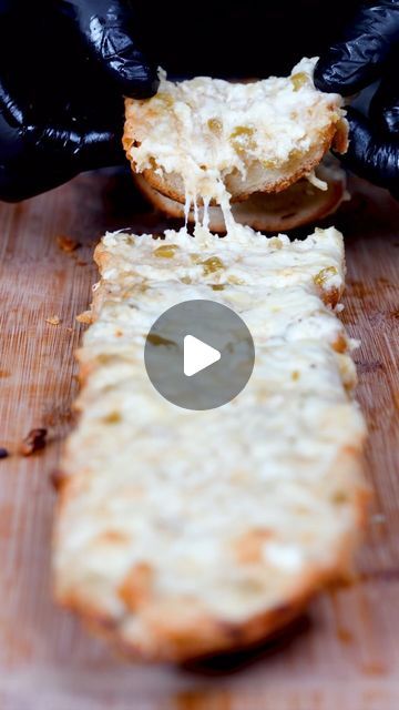 Jordan Isom on Instagram: "Make this Monterey Jack Bread on Game Day and thank me later!🔥🔥Recipe⬇️⬇️  Ingredients:  1 loaf french bread (sliced lengthwise) 1 stick butter 1 small can diced green chilis 1tsp garlic powder 1tsp inion powder 2 pinches salt 1/2 cup mayo 8oz or more shredded monterey jack cheese  Directions:  Add one stick softened butter, green chilis, and seasonings to a bowl and mix.   Next add the mayo and shredded cheese to a bowl and mix.   Add a layer of the butter mixture to the bread followed by a layer of the cheese mixture on top.   Bake or smoke at 400F degrees for about 20 min. Enjoy!  #gameday #appetizer #bread #easyrecipe #cheesy #partyfood" Gameday Foods, Football Season Food, Appetizer Bread, Cheeseburger Casserole Recipe, Green Chilis, Bread Dishes, Bread Sandwich, Garlic Cheese Bread, Football Snacks