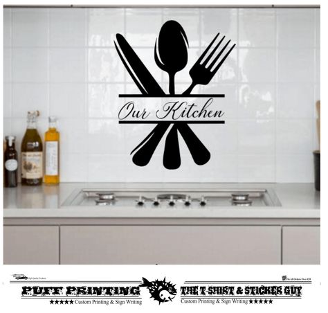 Our kitchen wall stickers cutlery decals stickers vinyl home decor dinning Kitchen Stickers Printable, Appliance Stickers Vinyl Decals, Door Stickers Vinyl Kitchen, Kitchen Wall Art Stickers, Vinyl Home Decor, Kitchen Stickers, Kitchen Wall Stickers, Kitchen Wall, Decals Stickers