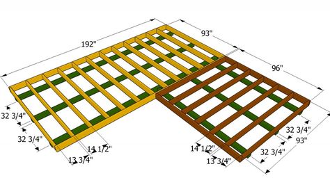 Building the floor frame for a L-shaped shed L Shaped Shed, 8x10 Shed, Work Shop Building, Shed Frame, Lean To Shed Plans, Workshop Shed, Diy Storage Shed, Build Your Own Shed, Shed Floor