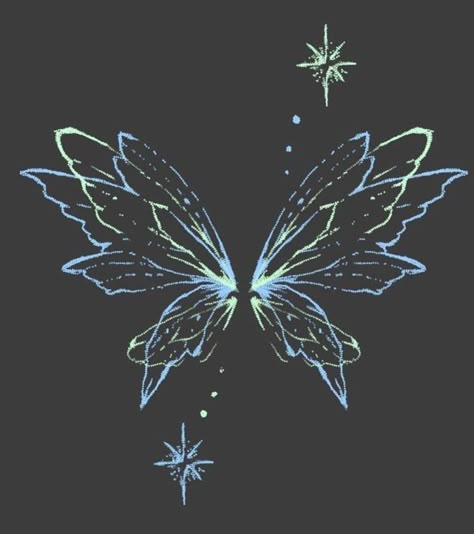 Different Types Of Fairy Wings, Butterfly Different Wings, Water Wings Tattoo, Fairy Wings Tattoo Stencil, Fairy Wings Side View, Tinker Bell Wings Tattoo, Winx Club Wings Tattoo, Butterfly Wing Tattoo On Back, Fairy Wing Drawing