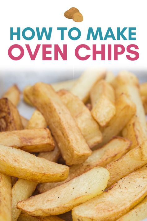 How To Make Homemade Oven Chips Oven Chips Recipe, Homemade Chips In Oven, Oven Potato Chips, How To Make Chips, Picnic Finger Foods, Oven Chips, Chip Recipe, Potatoes In Oven, Fried Chips