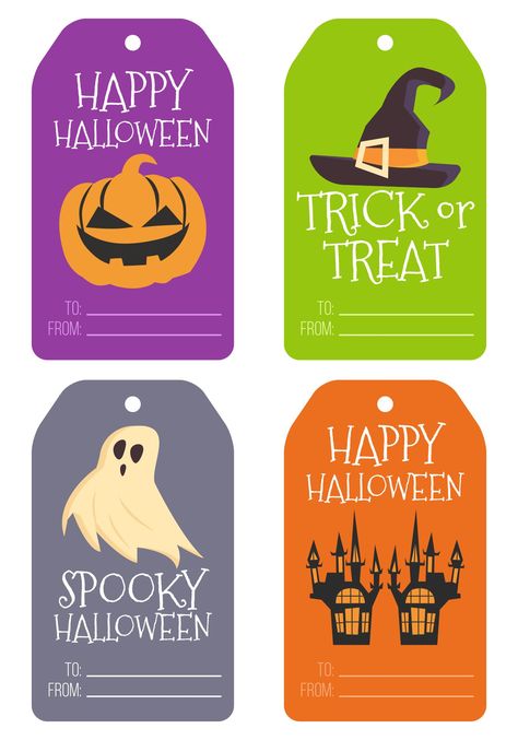 Halloween Tags Printables Free, Halloween Gift Tags Printable Free, Halloween Gift Tags, Halloween Candy Bag Ideas, Halloween Printable, Happy Halloween Free Printable Tags, Happy Halloween Labels Printable Free, Halloween Goodie Bag Tags Printable, Halloween Tags For Treat Bags Free