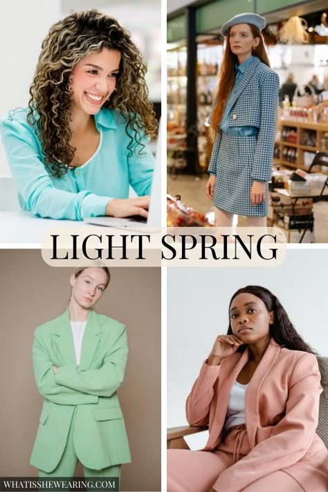 Light Spring Color Palette Outfits, Spring Color Pallet, Light Spring Outfits, 12 Season Color Analysis, Warm Spring Color Palette, Season Color Analysis, Light Spring Palette, Light Spring Color Palette, True Spring Colors