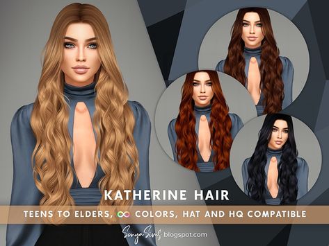 Long Hair With Curls, Hair With Curls, Sims 4 Hair Male, Sims 4 Piercings, The Sims 4 Pc, Sims 4 Anime, Pelo Sims, Tumblr Sims 4, Curls For Long Hair