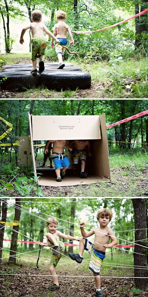 17 fun outdoor games for kids Obstacle Course Ideas For Kids, Playing In The Woods, Outside Games For Kids, Backyard Obstacle Course, Kids Obstacle Course, Outside Games, Kids Races, Obstacle Courses, Fun Outdoor Games