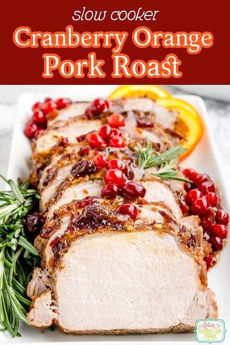 Cranberry Orange Pork Roast Holiday Pork Loin, Cranberry Sauce Orange, Cranberry Sauce Orange Juice, Turkey Loin, Orange Pork, Pork Cooking Temperature, Pork Loin Ribs, Loin Recipes, Supper Tonight