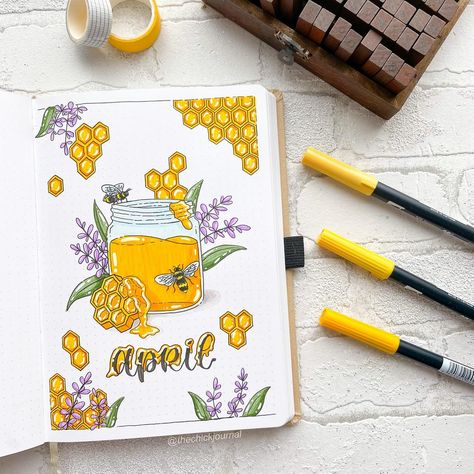 Honey Bee Journal Ideas, Bee Journal Theme, Bee Theme Bullet Journal, Bee Journal Ideas, Cute Honey Bee Drawing, Bujo Bee Theme, Bee Bujo, Bee Bullet Journal, Draw Bee