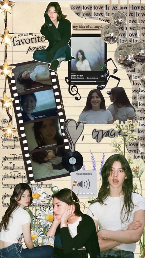 hi i like this one :;) #gracieabrams #blockmeout #tiwifl #vintage #collage #love #moodboard #aesthetic #music Collage Majors Aesthetic, About Me Collage, Grunge Photo Collage, Music Artist Collage Wallpaper, Personality Board Collage, Music Collage Aesthetic, Mitski Collage Wallpaper, Picture Layouts, You Are My Favorite