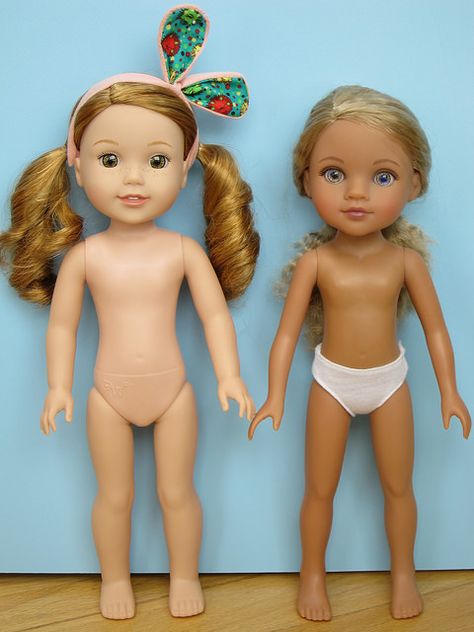 I bet you’re super excited to find out how they compare to other dolls, so I’m fighting with the new computer to bring you this post.  Luckily you’re not here to hear the swearing!  Her… Doll Measurements, Wellie Wishers Patterns Free, Wellie Wishers Clothes, Kiddles Dolls 1960s, New Computer, Mend By Ruby Grace Dolls, American Girl Wellie Wishers, Wellie Wishers Dolls, Journey Girls