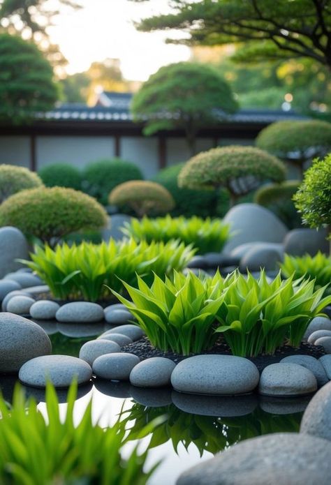 30 Japanese Backyard Garden Ideas To Transform Your Outdoor Space Japandi Garden, Japanese Backyard, Japanese Water Garden, Japanese Rock Garden, Japanese Garden Landscape, Zen Rock Garden, Backyard Garden Ideas, Beautiful Entryways, Japanese Water