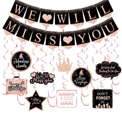 Leaving Party Decorations Ideas, We Will Miss You Decorations, We Will Miss You Banner Printable Free, Farewell Party Ideas Decoration Friends, Farewell Stickers, We Will Miss You Banner, Farwell Decoration Idea, Farewell Decoration Ideas Office, We Will Miss You Party Ideas