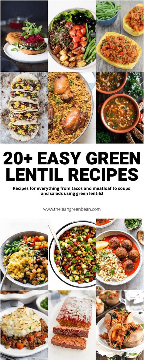 20+ Healthy Green Lentil Recipes 6 Vegetarian Lentil Recipes Healthy, Green Lentil And Rice Recipes, Green Lintel Recipes, Easy Green Lentil Recipes, Lentil Spinach Recipes, Green Lentils Recipe Easy, Lintels Recipes, Mediterranean Diet Lentil Recipes, Recipes With Green Lentils