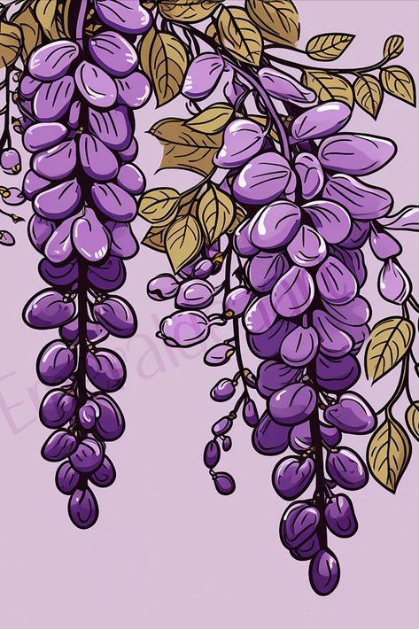 wisteria doodle inspired by the Bridgertons, minimalist, drawing Wisteria Sketch, Wisteria Flower Drawing, Wisteria Drawing, Dangling Flowers, The Bridgertons, Flower Icons, Digital Art Beginner, Flower Artwork, Wisteria