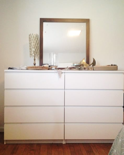 Malm Dresser Bedroom, Ikea Malm 4 Drawer Dresser, Malm 4 Drawer Dresser, Dressers Side By Side, Ikea Storage Drawers, Ikea Malm Drawers, Malm Drawers, Ikea Malm Dresser, Ikea Drawers