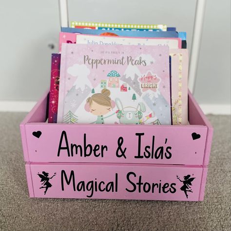 💗Cute story book box, keep it at the side of their bed for bedtime story time.. https://giftedbyjill.etsy.com/listing/1809127147 #storytime #storytimefun #bedtime #story #bedtimestory #bedtimestorytime #bedtimestorybooks #bedtimestorys #bedtimestoryforkids #bedtimestoryteller #bedtimestorywithdaddy #bookcrate #bookcrates #wooden #crate #woodencrate #personalisedcrate #personalisedcratesforalloccasions #personalised #gifts #personalisedgifts #personalisedgìfts #personalisedgiftsuk #personalis... Bedtime Storytime, Cute Story, Bedtime Story, Cute Stories, Story Book, Wooden Crate, Bedtime Stories, Personalised Gifts, Book Box