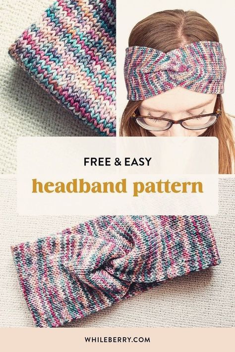 Ear Warmer Knitting Pattern, Crochet Ear Warmer Free Pattern, Earwarmer Knitting Patterns, Dog Sweater Crochet, Headband Knitting Pattern, Quick Knitting Projects, Knitted Headband Free Pattern, Headband Knitting, Simple Knitting