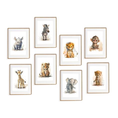 PRICES MAY VARY. ✨[INSPIRE KID'S IMAGINATION]-This Nursey Wall Art is good conversation starter between parents and babies.Not only help them learn and recognize animals,but also enhances parent-child interaction. 🎨[SET INCLUDED] - Set of 8 unframed jungle safari animal prints, Our baby nursery wall decor are set against a bright white background and are playful yet sophisticated wall art addition to a child’s bedroom, nursery, or great for a safari themed birthday party. ✔️[HIGH QUALITY CANVAS Disney Animal Nursery, Playroom Decorations, Neutral Safari Nursery, Animal Wall Art Prints, Baby Nursery Wall Decor, Safari Room, Nursery Safari, Safari Decor, Animal Nursery Theme