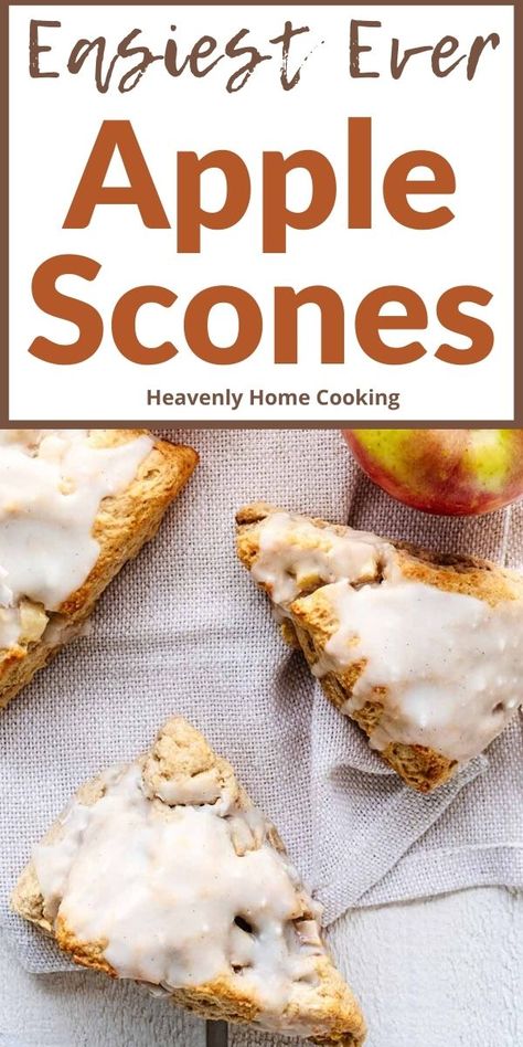 Easiest Scones Ever, Apple Cinnamon Scones Easy, Sugar Free Scones Recipe, Apple Scones Recipe Easy, Easy Scones Recipe 3 Ingredients, Apple Breakfast Ideas, Healthy Scones Recipe, Scones Recipe Easy 3 Ingredients, Apple Scones Recipe