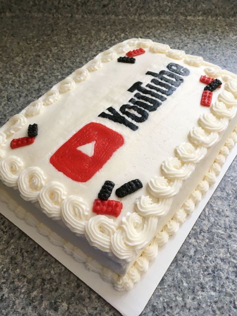 Youtube Birthday Cake, Youtube Cake, Youtube Birthday, Youtube Party, Cake Central, Best Cake, Diy Tray, Cake Youtube, Baptism Cake