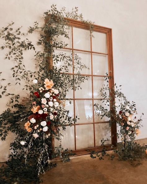 Who wants a unique and awesome install for their wedding in 2020? We work with the bride and throw in lots of our own ideas to make her… Ladder Wedding, Window Pane Art, Vinyl Cladding, Hotel Flower Arrangements, Wedding Window, Repurposed Windows, Hotel Flowers, Wedding Stage Backdrop, Floral Installations