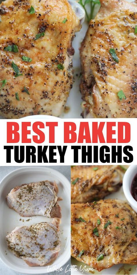 Roasted Turkey Thighs In Oven, Turkey Thigh Recipes Baked, Roasted Turkey Thighs Oven, Bone In Turkey Thigh Recipe, Turkey Thighs Baked, How To Cook Turkey Legs In The Oven, Crockpot Turkey Thighs, Boneless Turkey Thigh Recipes, Turkey Thigh Recipes Oven