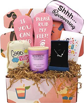 Amazon.com: Get Well Soon Gift Basket for Moms, Sisters, Daughters & Empowered Women. After Surgery Chemo Care Gift, Thinking of You Post Surgery Healing Gift Set. Funny Recovery Gift Box for Patient. : Home & Kitchen Post Op Care Package, Gift Basket For Moms, Get Well Soon Gift Basket, Diva Cakes, Luxury Gift Basket, Chemo Care, Mom Gift Basket, Gift Baskets For Women, Recovery Gifts