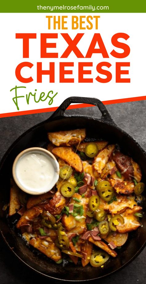 The Best Texas Cheese Fries Season Fries Recipe, Chili's Texas Cheese Fries, Texas Fries, Southern Recipes Dinner, Texas Cheese Fries, Chilli Cheese Fries, Mexican Fries, Wedge Fries, Perfect Potatoes