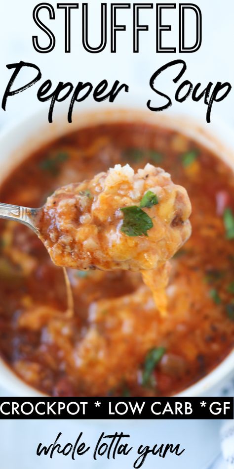 Stuffed Pepper Soup Crockpot, Stuffed Pepper Soup Recipe, Pepper Soup Recipe, Crockpot Stuffed Peppers, Keto Stuffed Peppers, Dinner Simple, Recipe Crockpot, Stuffed Peppers Healthy, Stuffed Pepper